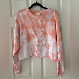 Billabong Under The Sun Crewneck Sweater lightweight marbled tie dye L Cotton